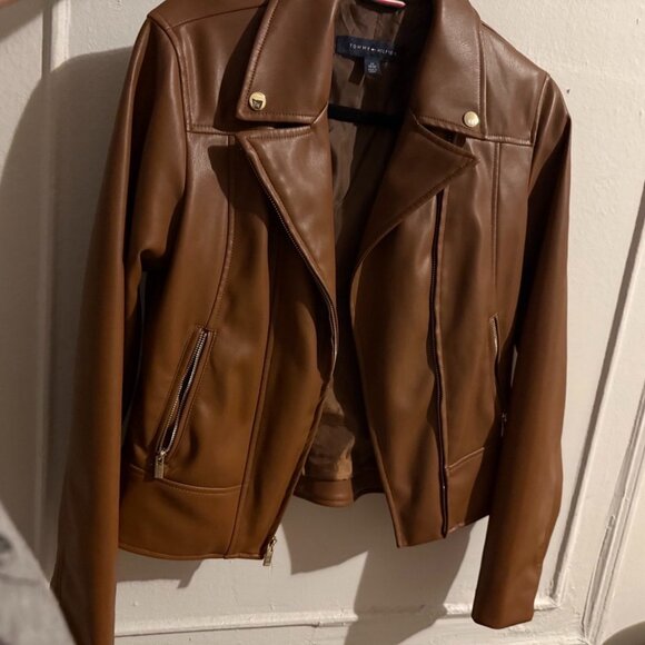 Tommy Hilfiger Jackets & Blazers - Tommy Hilfiger Women's Faux-Leather Moto Jacket